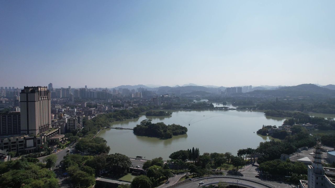 广东惠州城市风光地标建筑航拍 