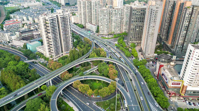 交通高架立交桥航拍摄影图 