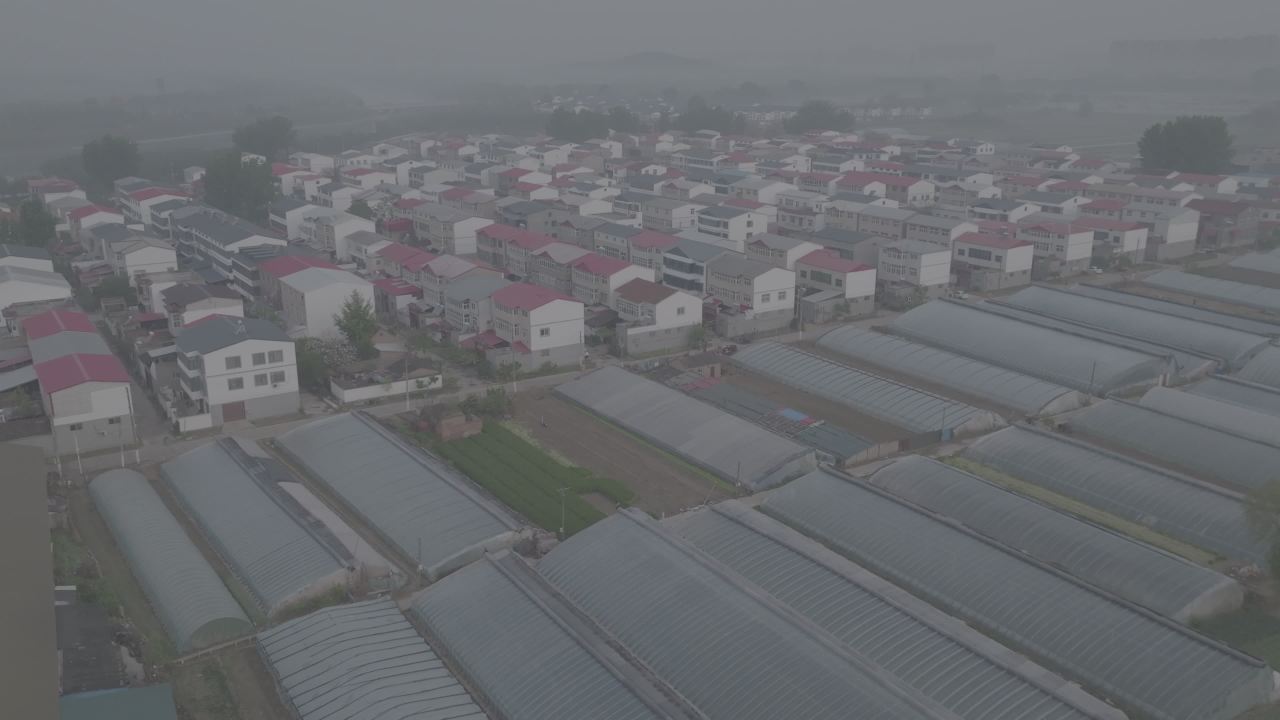 雾中乡村全景