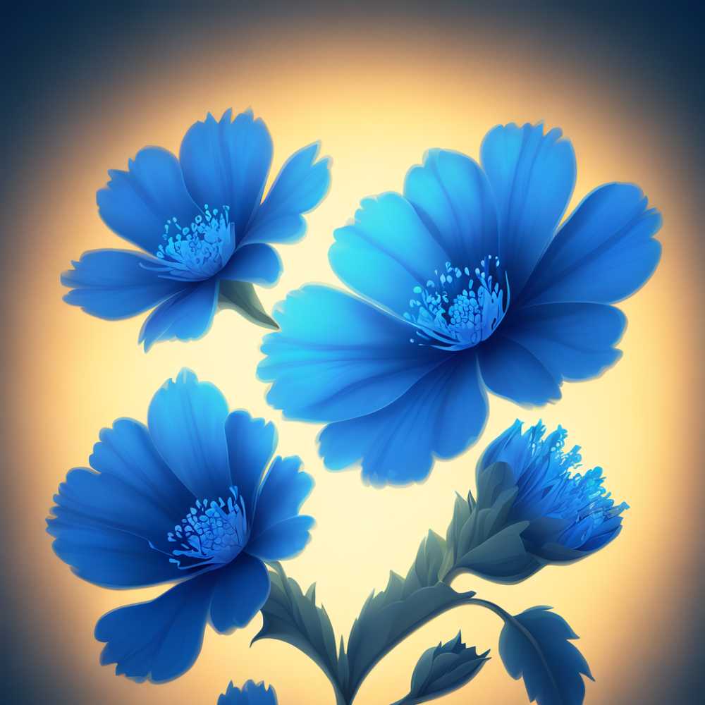 蓝色花卉的超级HD传染媒介与光