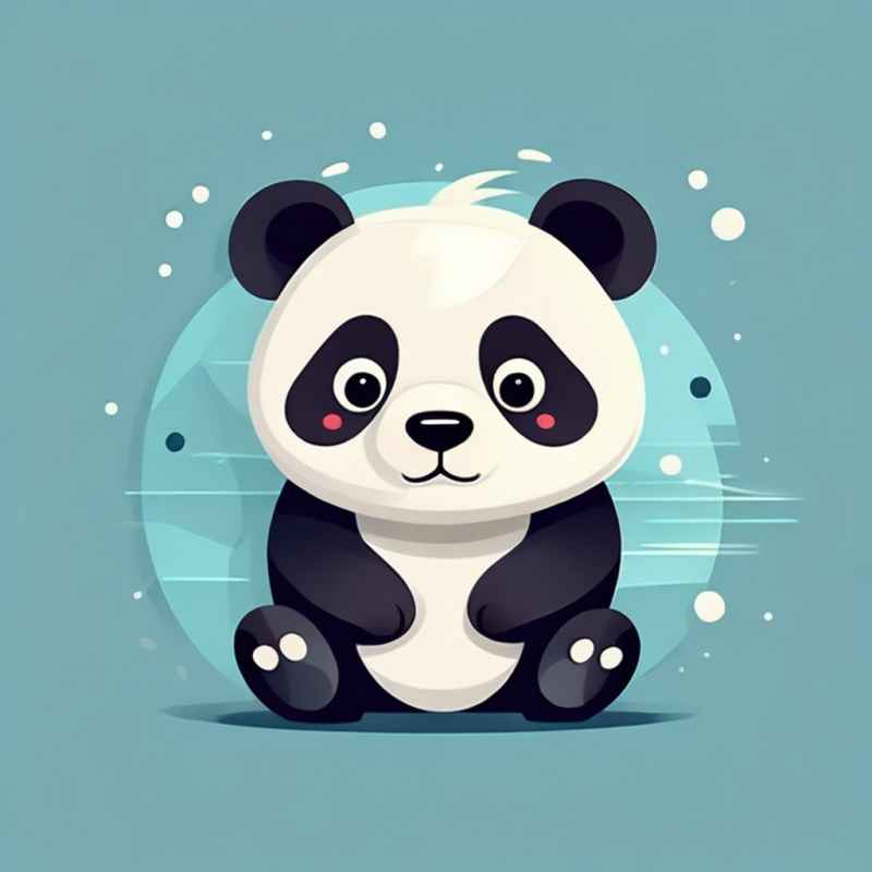 可爱熊猫插画简约风格 95