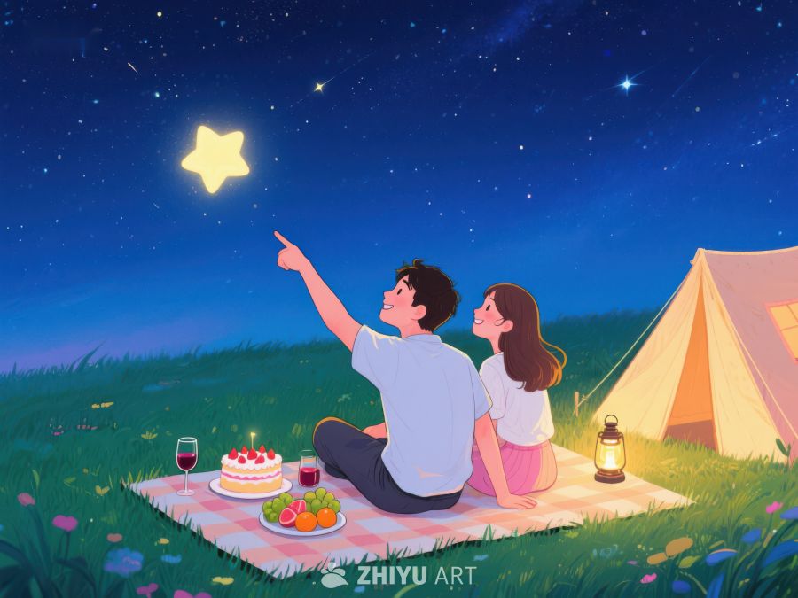 夜空下的浪漫野餐 957