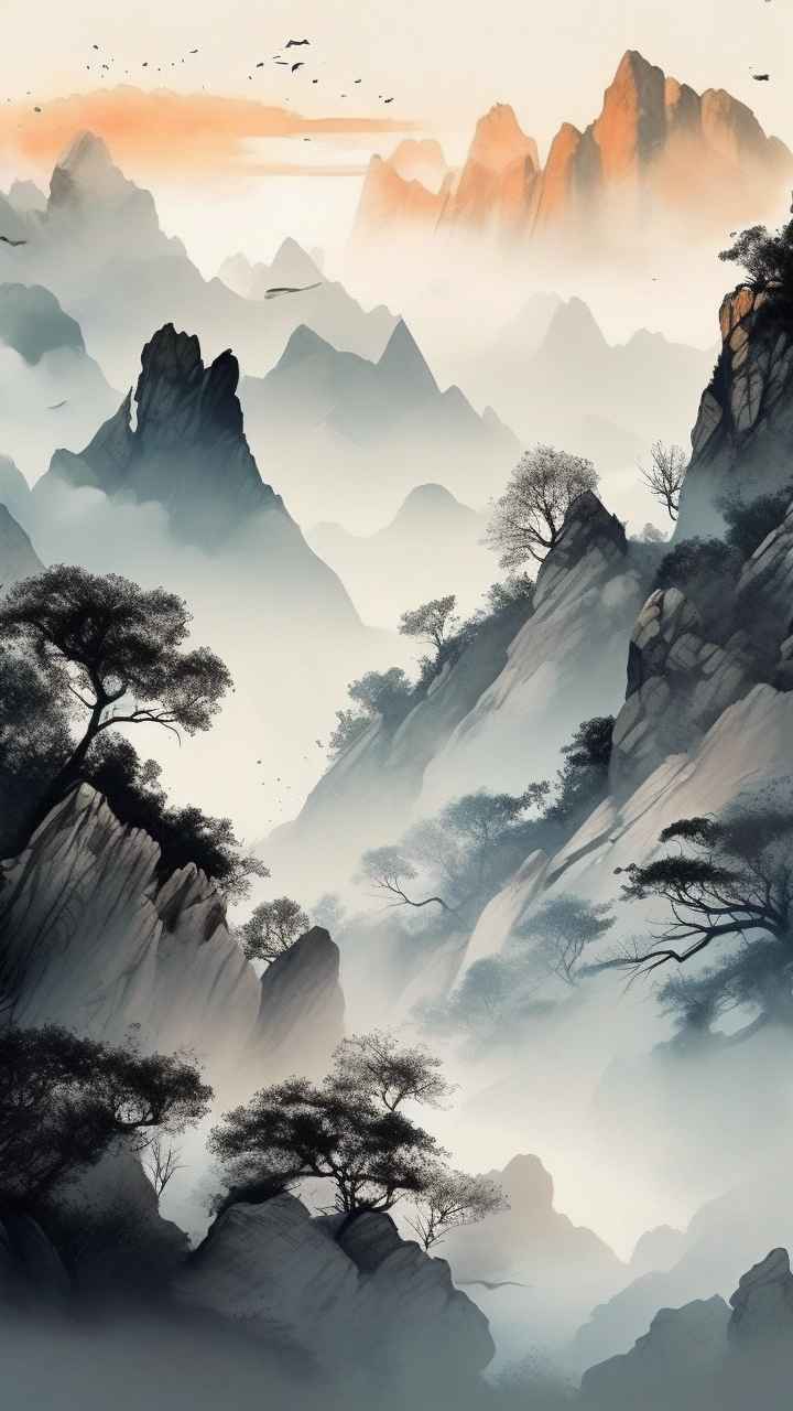 山水画国风背景 17