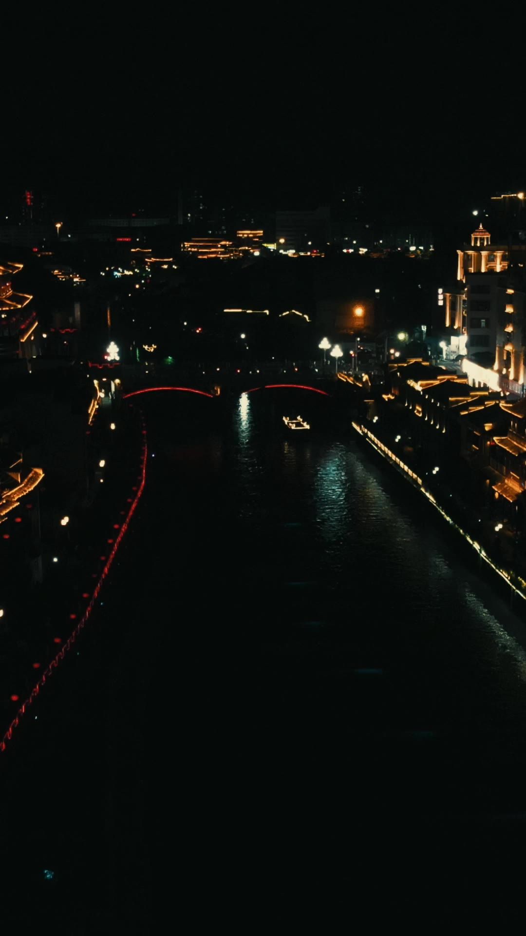 福建厦门城市夜景航拍