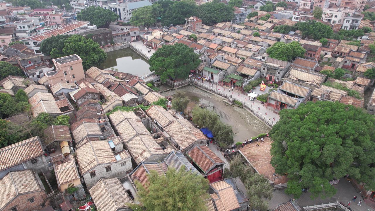 东莞茶山南社古村落风景区航拍 48
