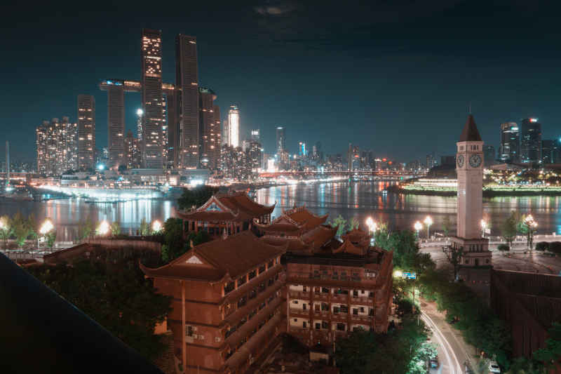 重庆来福士两岸夜景