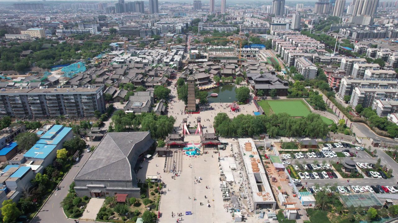 河南洛阳城市风光旅游景区航拍