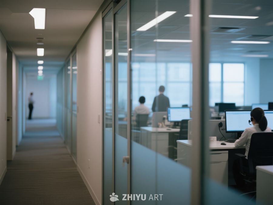 现代办公室内工作人员场景 381
