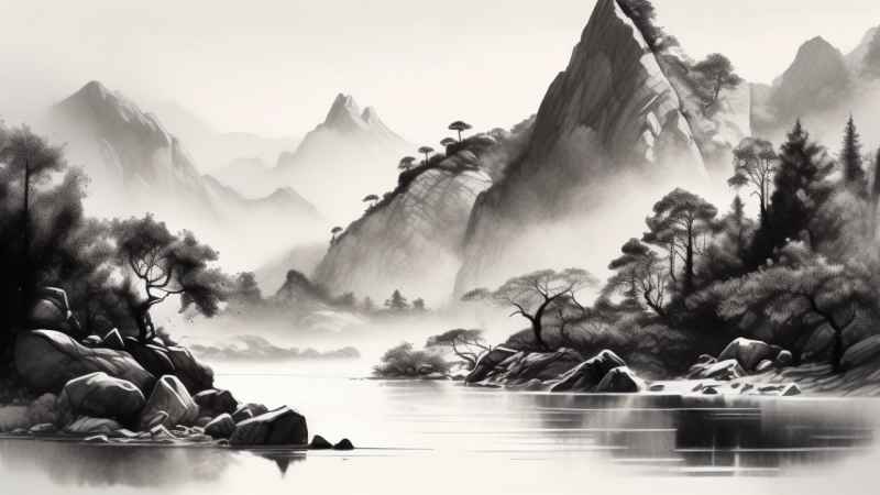 山水风景插画 6