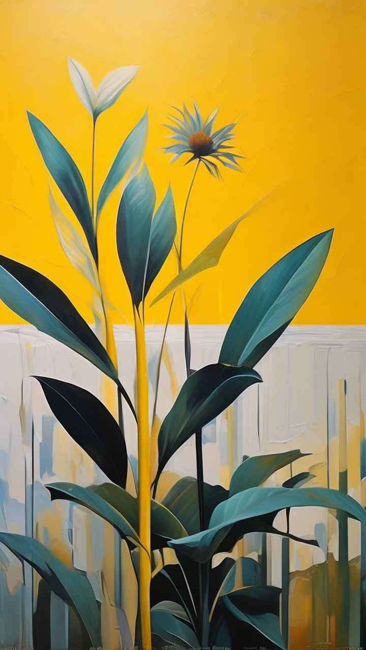 植物抽象黄色静态插画 61
