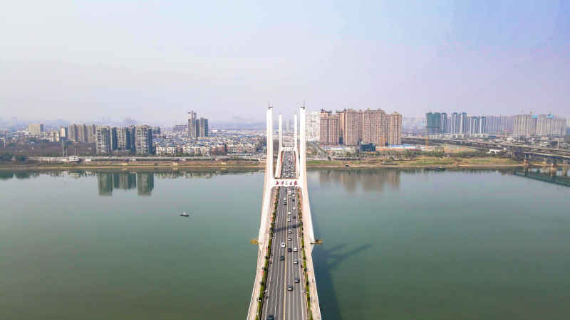 湖南湘潭城市风光航拍 