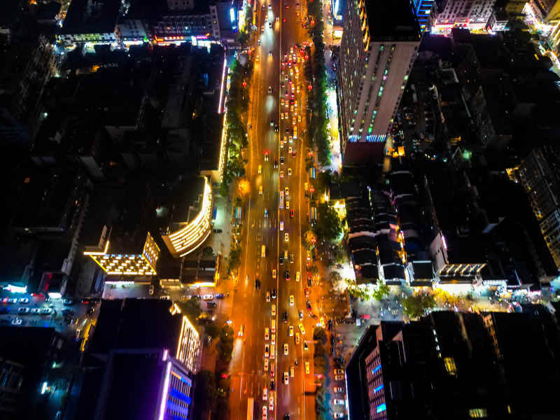 湖南长沙城市风光航拍摄影图