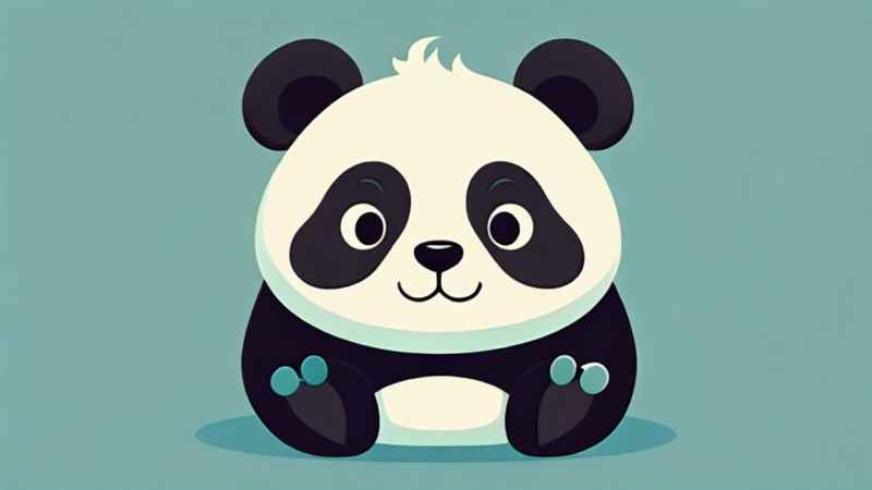 可爱熊猫插画简约风格 65