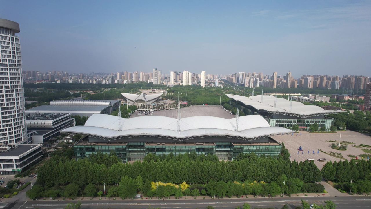 河北沧州城市风光地标建筑航拍