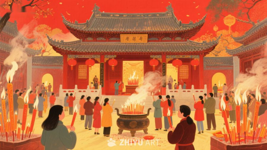 庙宇前的祈福仪式 666