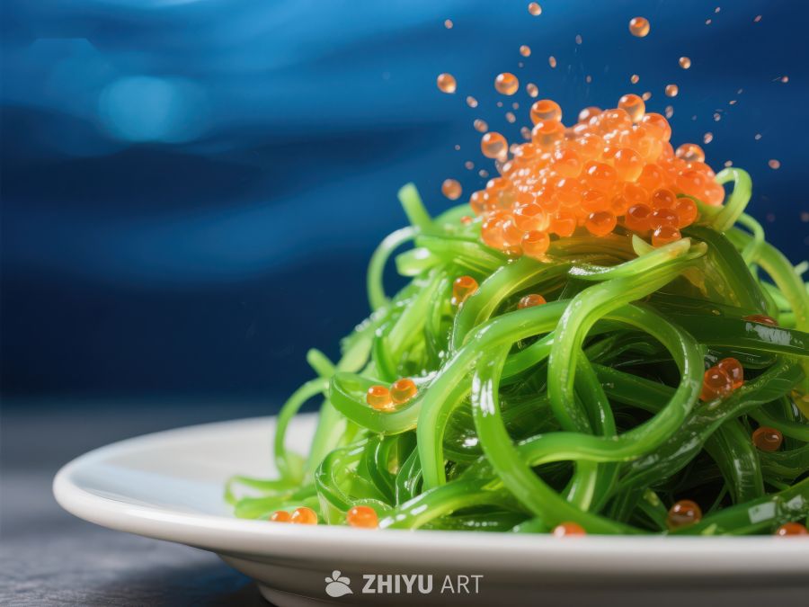 海藻沙拉配鱼子酱 217