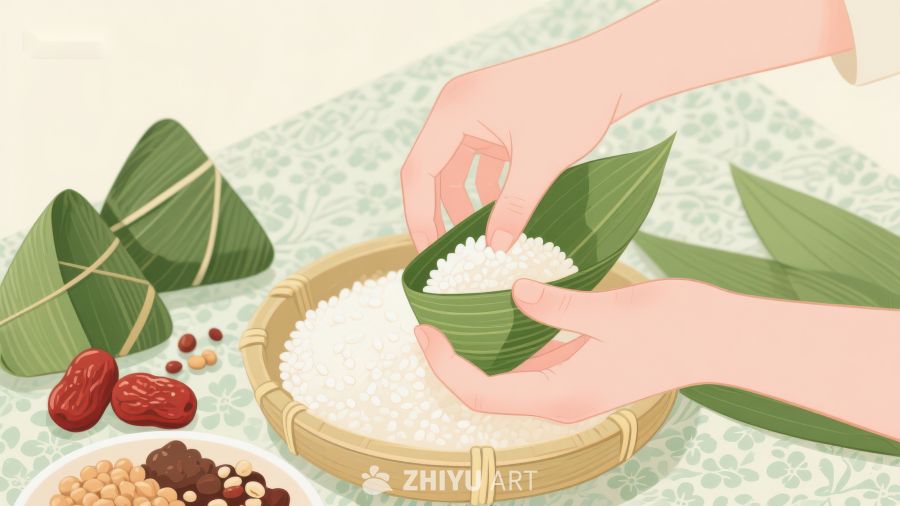 包粽子的传统过程 2
