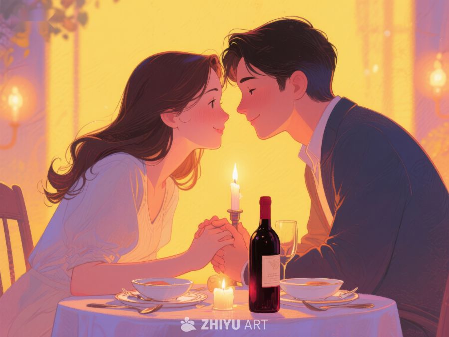 烛光晚餐下的浪漫对视 1243