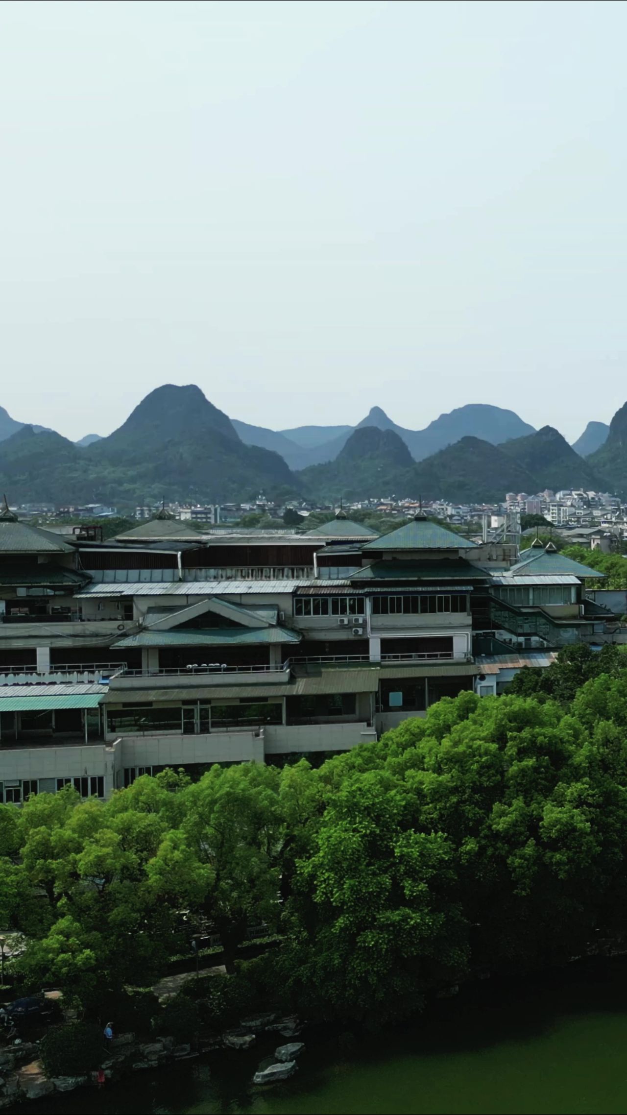 广西桂林漓江山水风光航拍