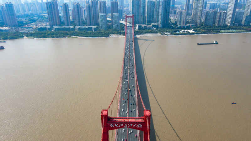 湖北武汉城市风光航拍摄影图