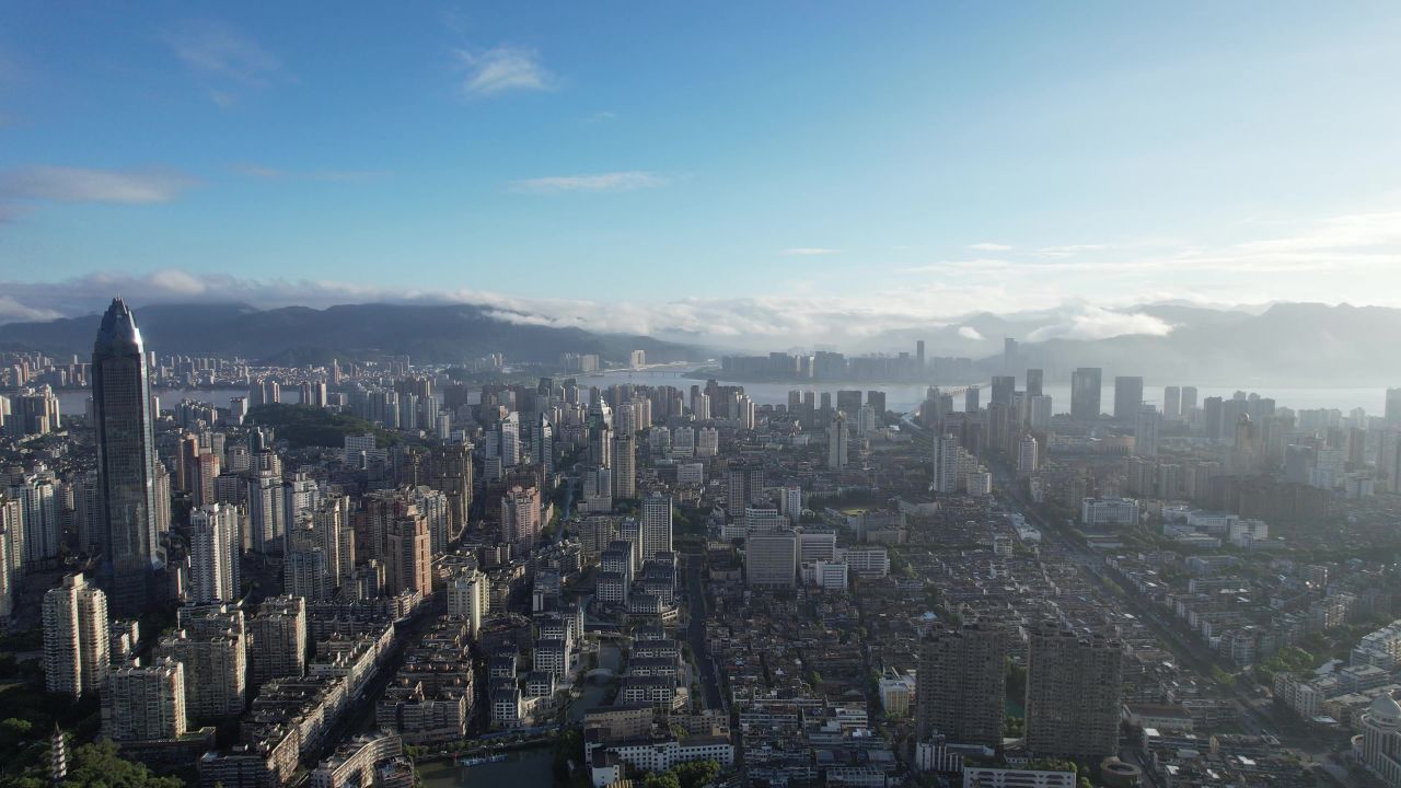 浙江温州城市风光航拍
