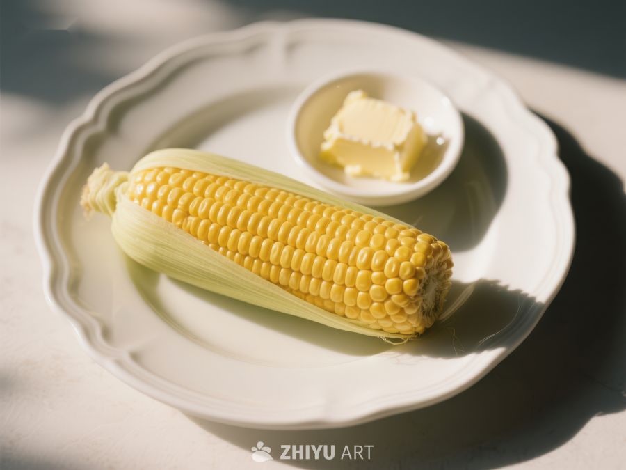 盘中玉米配黄油，阳光洒落 294