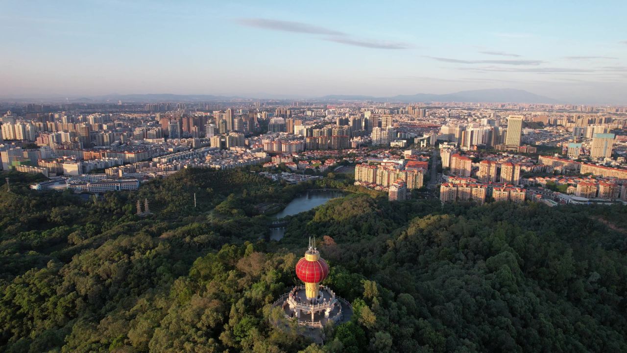 广东东莞城市风光航拍 