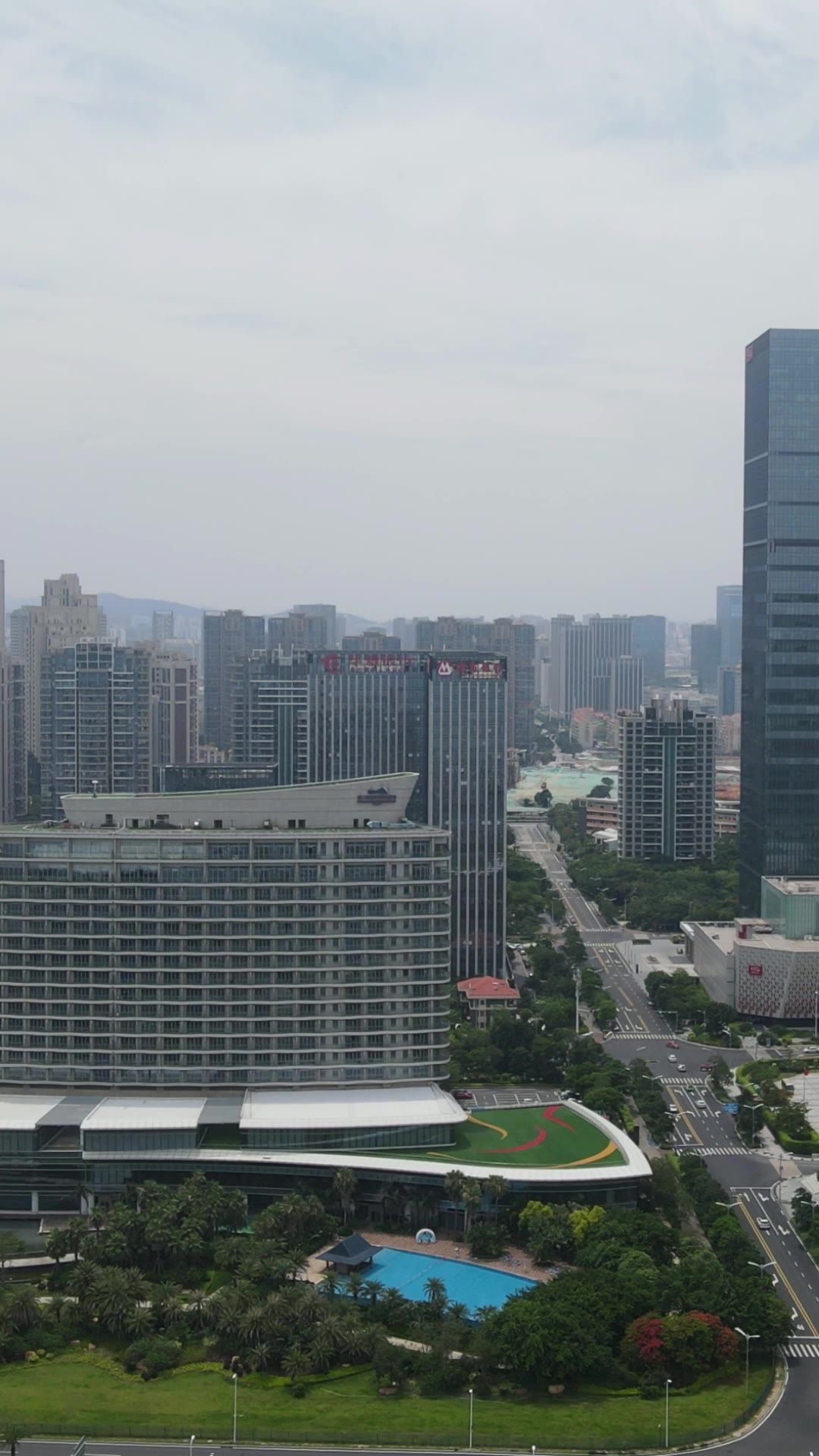 城市航拍福建厦门会展CBD竖屏