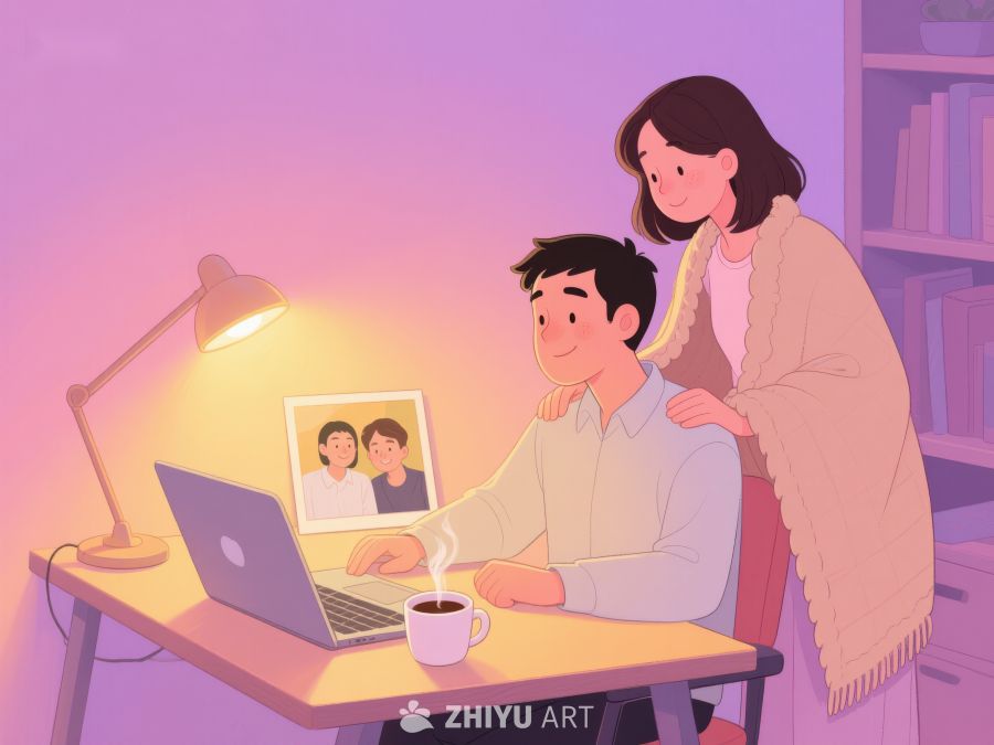 温馨时刻：书房中的陪伴与工作 791