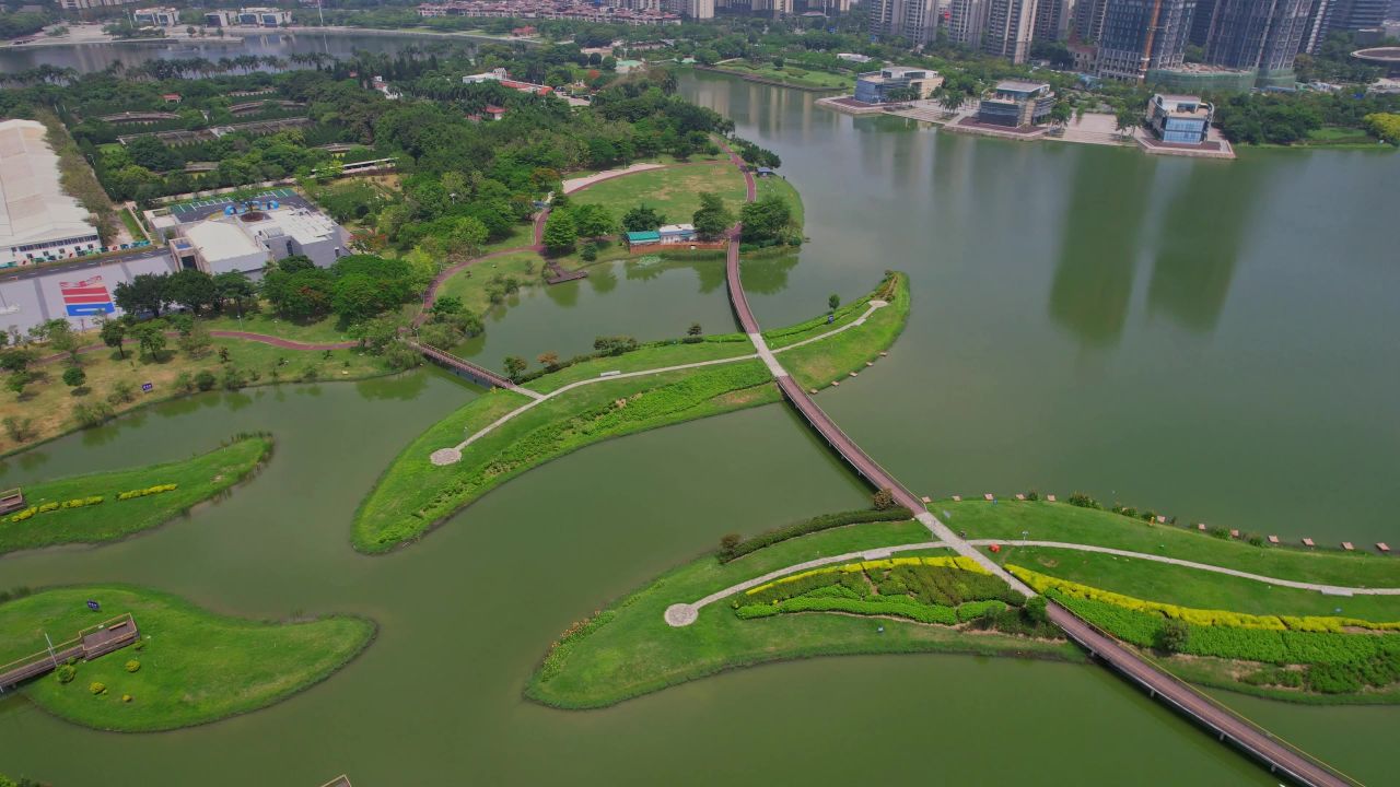 航拍漳州碧湖生态公园