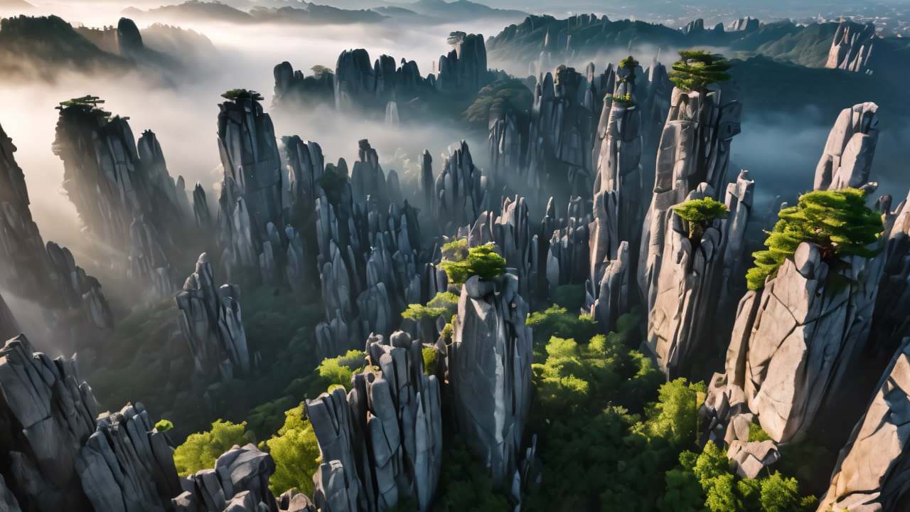 中国云南昆明石林风光特殊地貌 30