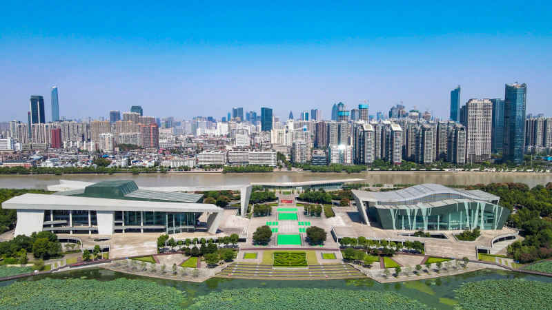 湖北武汉城市风光旅游景区航拍 