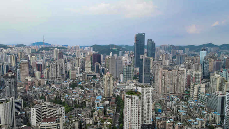 贵州贵阳城市建设航拍摄影图