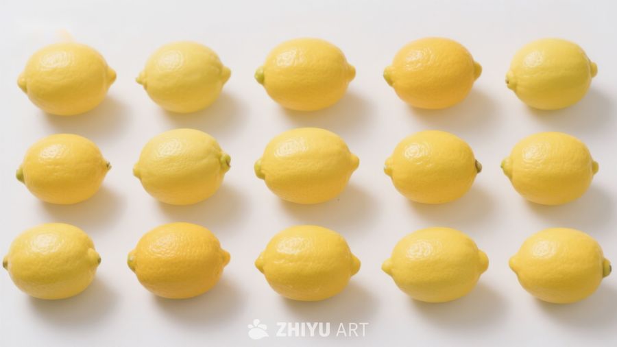 整齐排列的柠檬