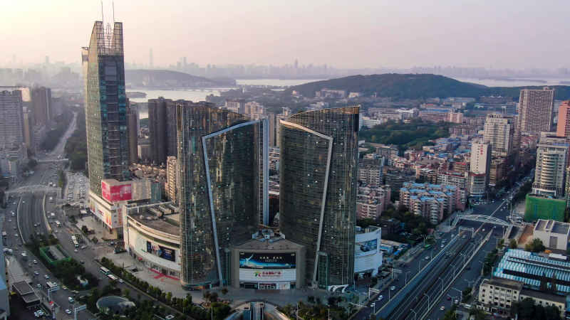 湖北武汉城市风光航拍摄影图