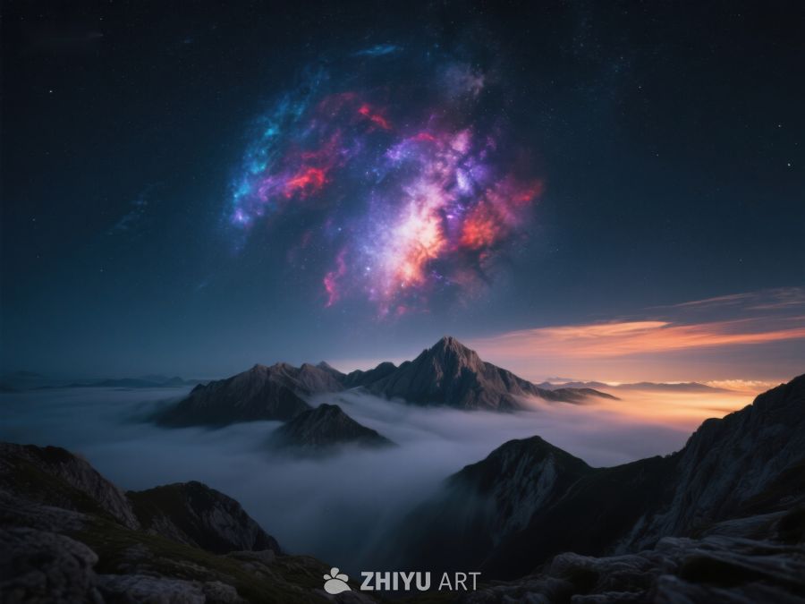 星空下的山峦与云海 201