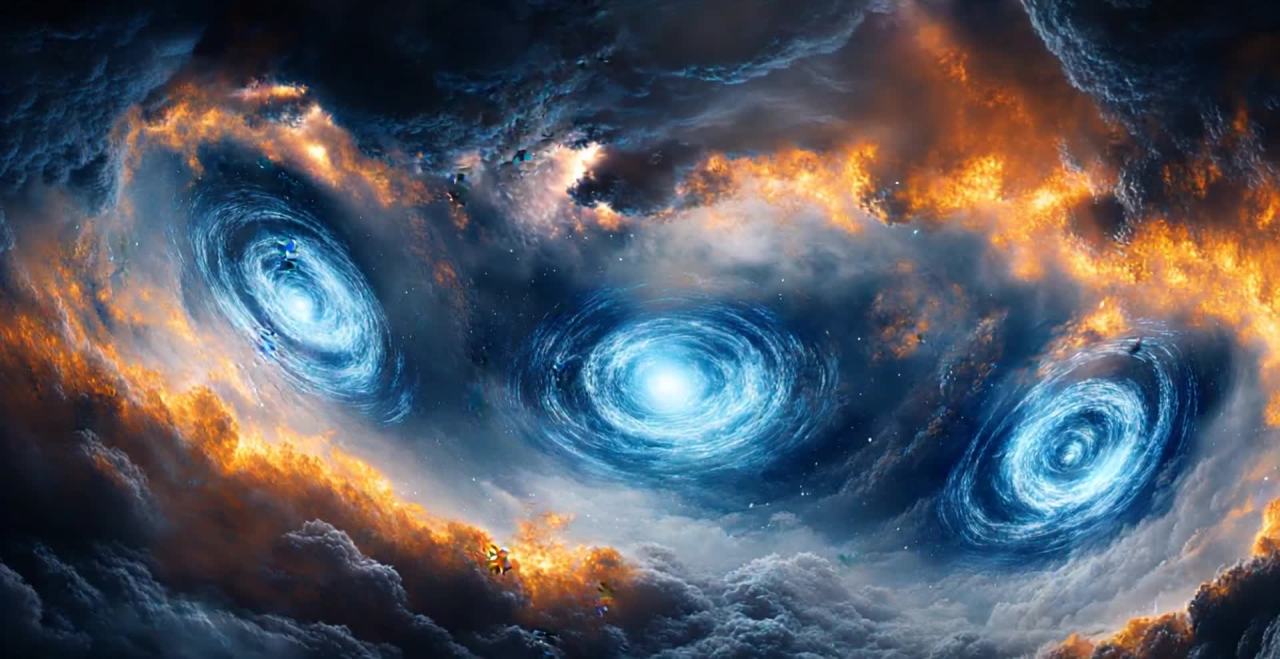 能量旋涡云层翻滚的宇宙奇观