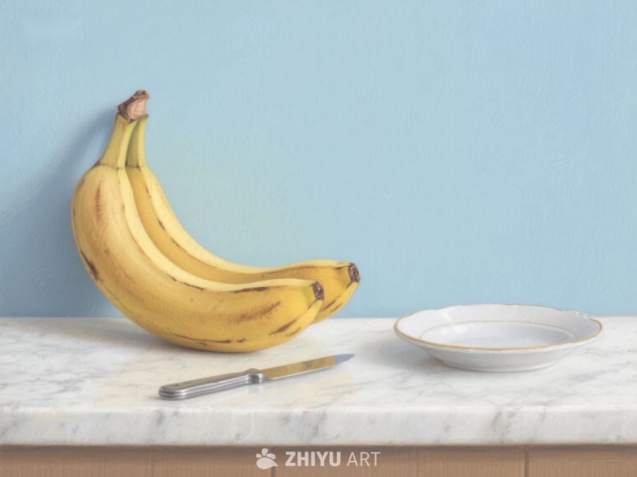 香蕉与空盘静物图 547