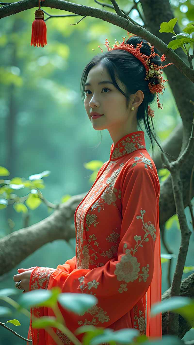 森林系好看拍摄特色美女 92