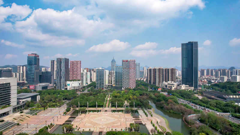 广西柳州城市风光航拍摄影图