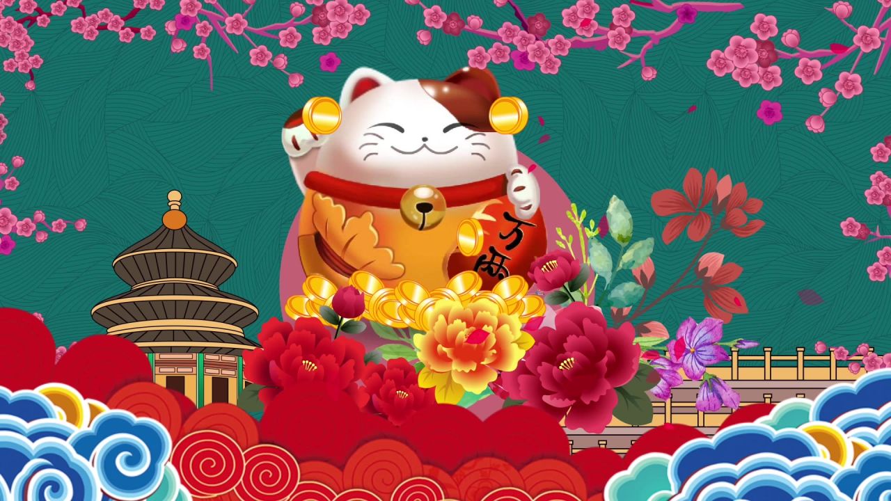 古风背景视频 中国风 意境春天 桃花 水墨 25