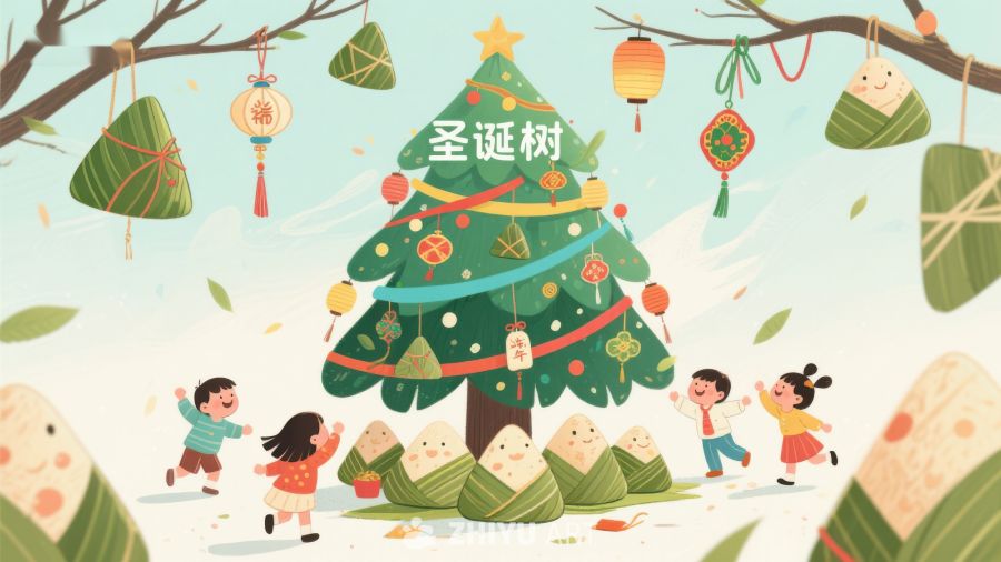 圣诞树与粽子的奇妙融合 379