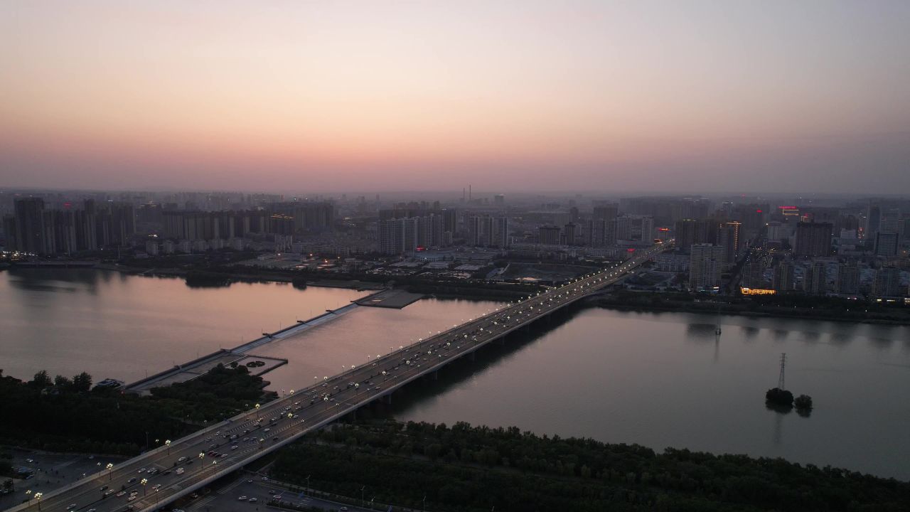 河南洛阳城市风光旅游景区航拍 