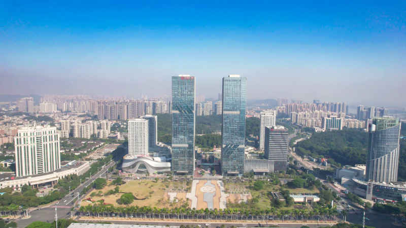 广东江门城市风光航拍图 