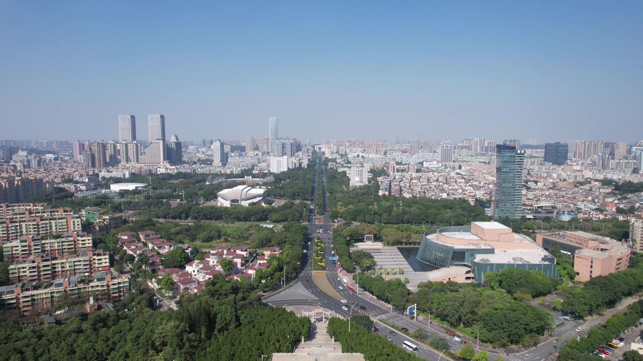广东中山城市交通航拍