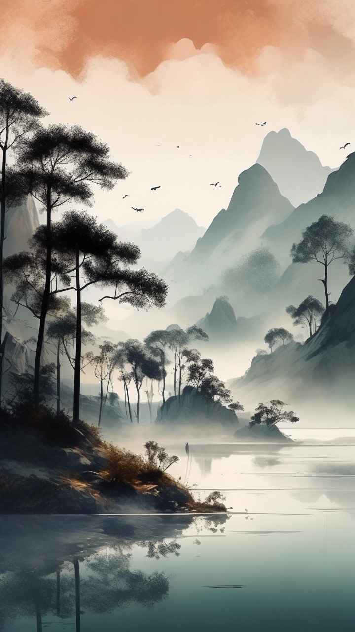 山水画国风背景 70