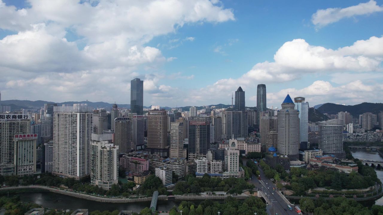 贵州贵阳城市风光航拍