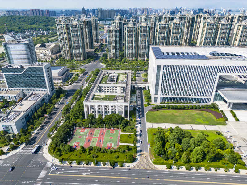 江西吉安城市风光航拍图 