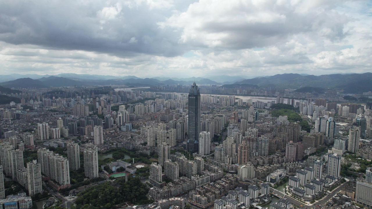 浙江温州城市建设航拍 