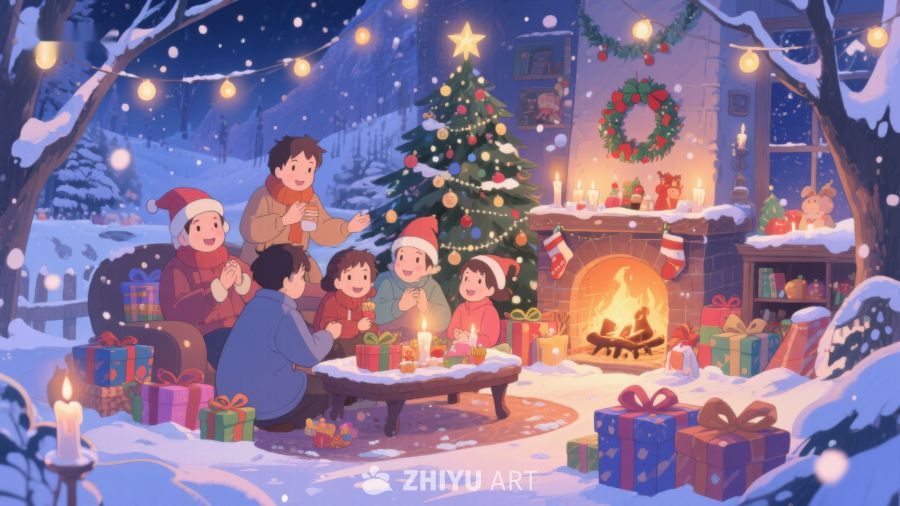 雪夜家庭圣诞聚会 373